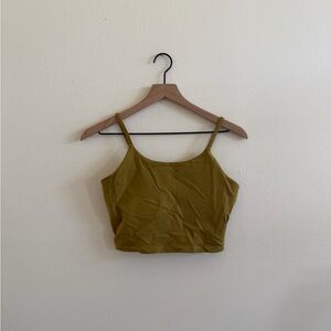 Green Cropped Workout Tank Top Size 8